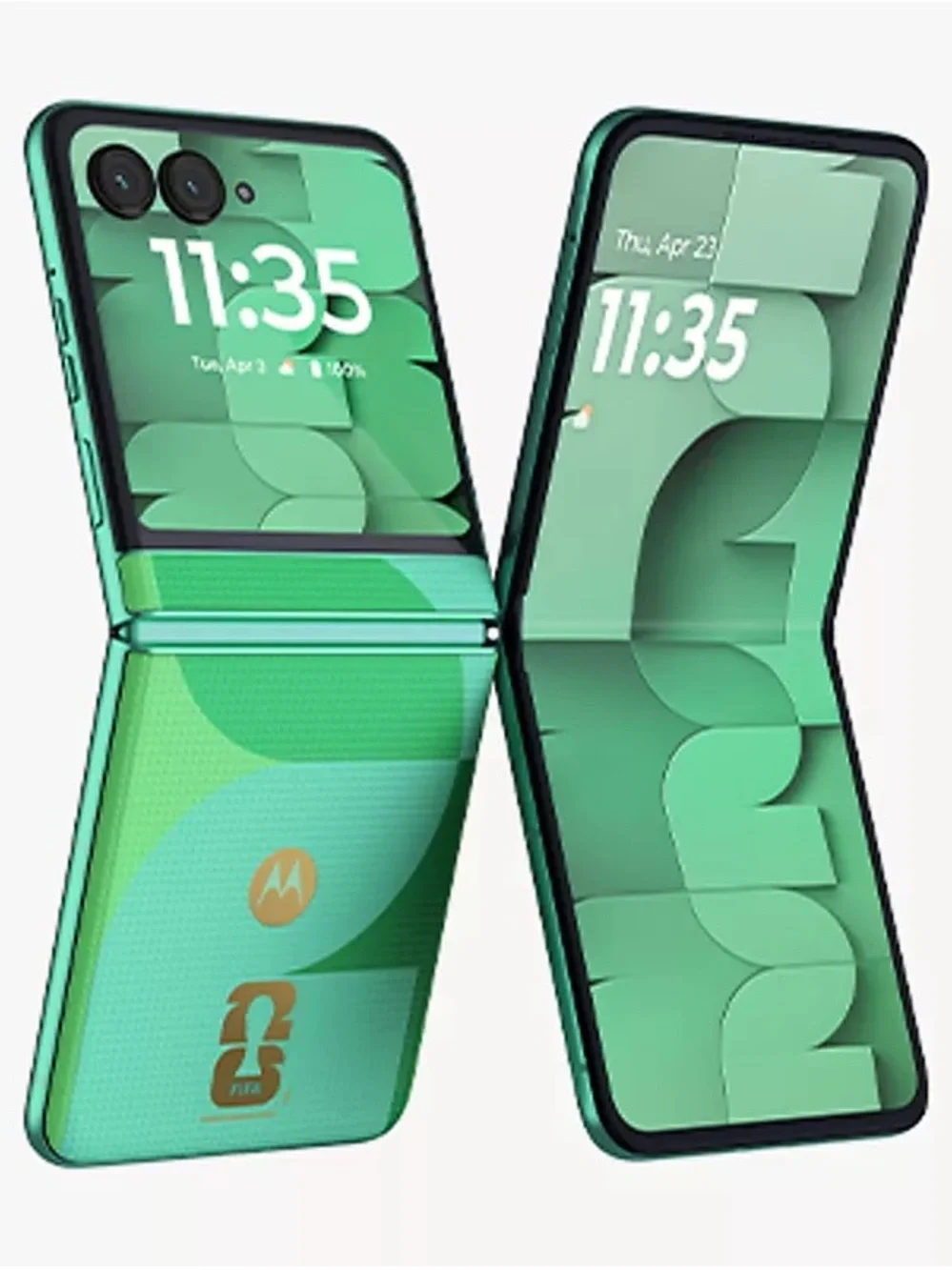 Motorola Green Foldable Smartphone with Gold Accents FIFA RAZT
